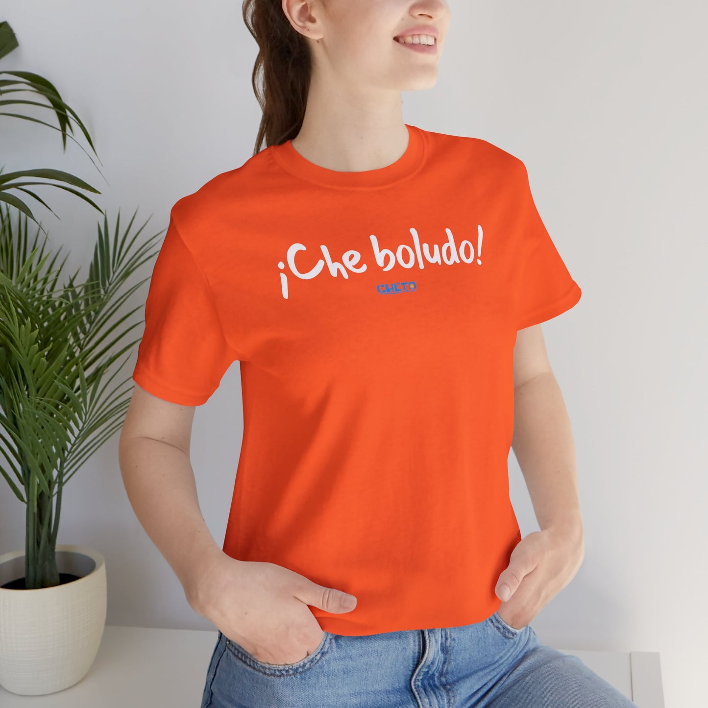 * ¡Che boludo! (con código QR en espalda/with QR code on back) - Unisex Jersey Tee