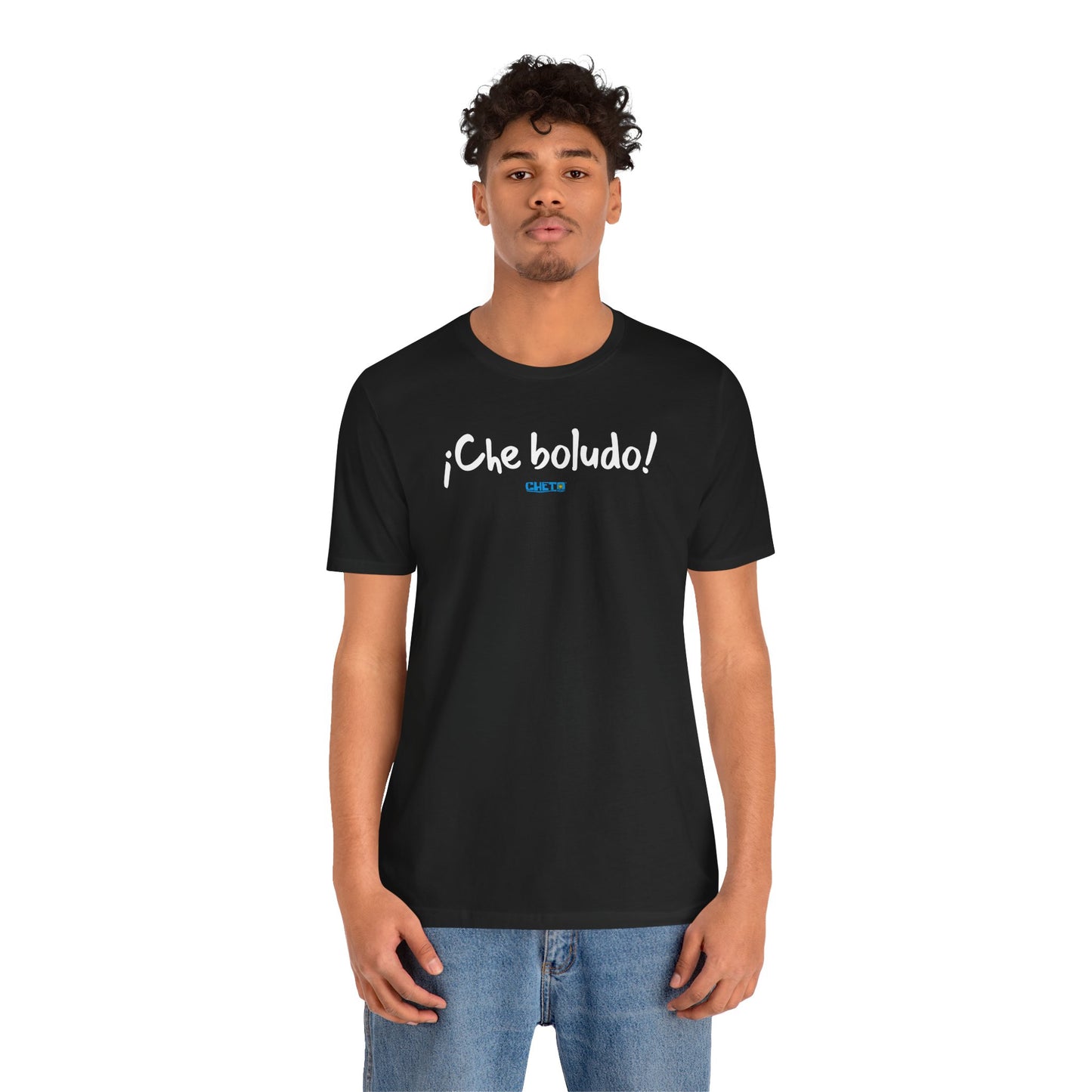 * ¡Che boludo! (con código QR en espalda/with QR code on back) - Unisex Jersey Tee