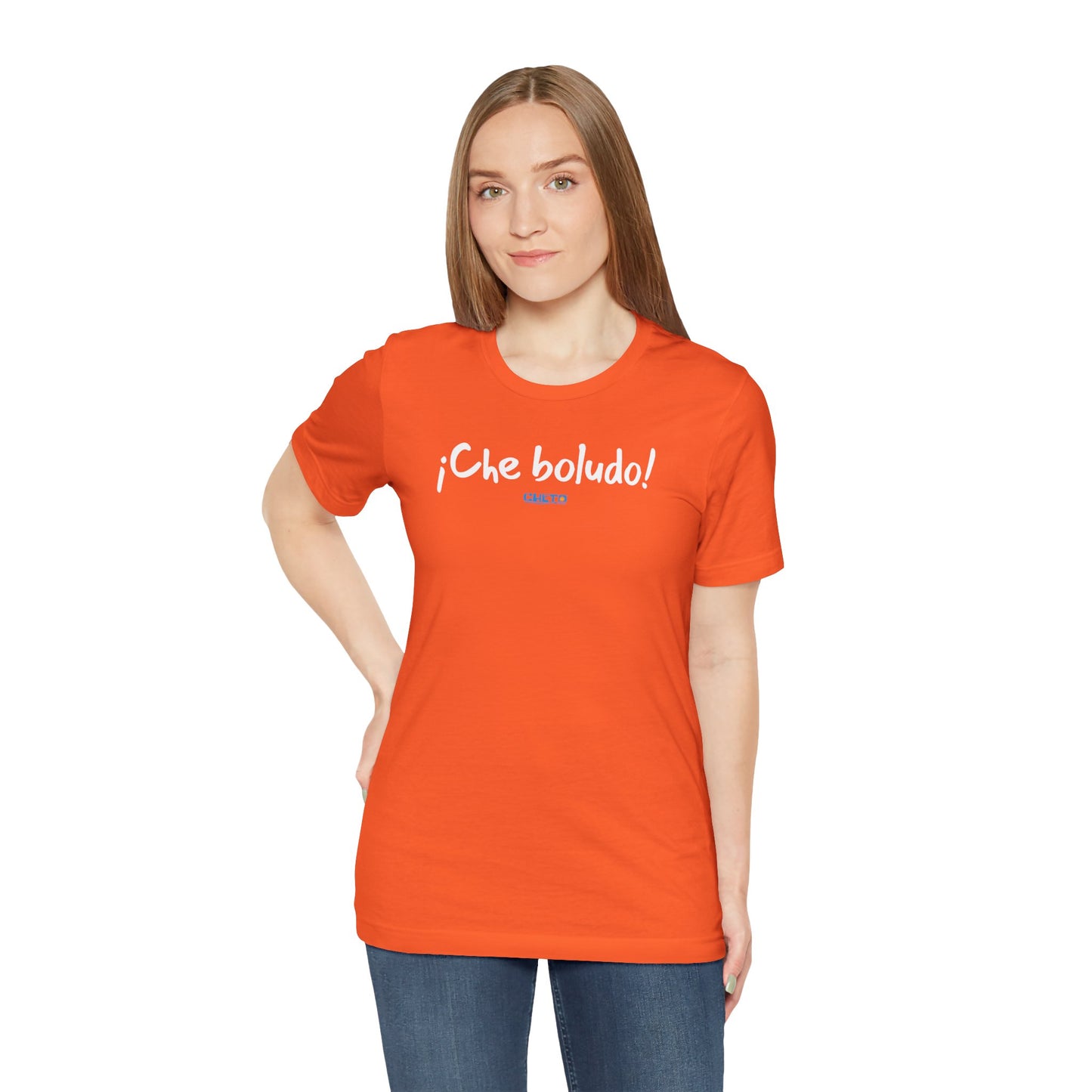 * ¡Che boludo! (con código QR en espalda/with QR code on back) - Unisex Jersey Tee