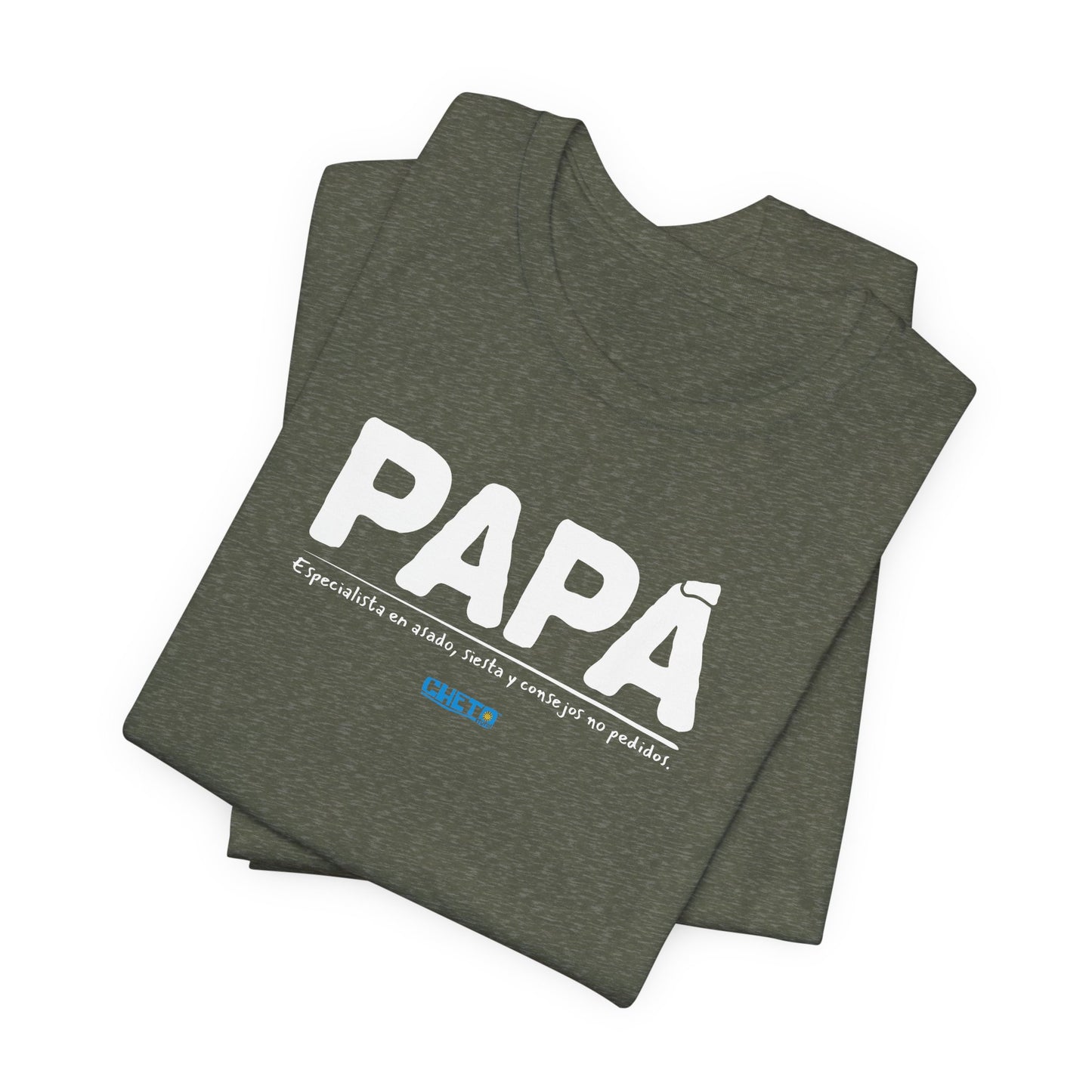 Papá: Especialista en asado, siesta y consejos no pedidos - Unisex Jersey Tee