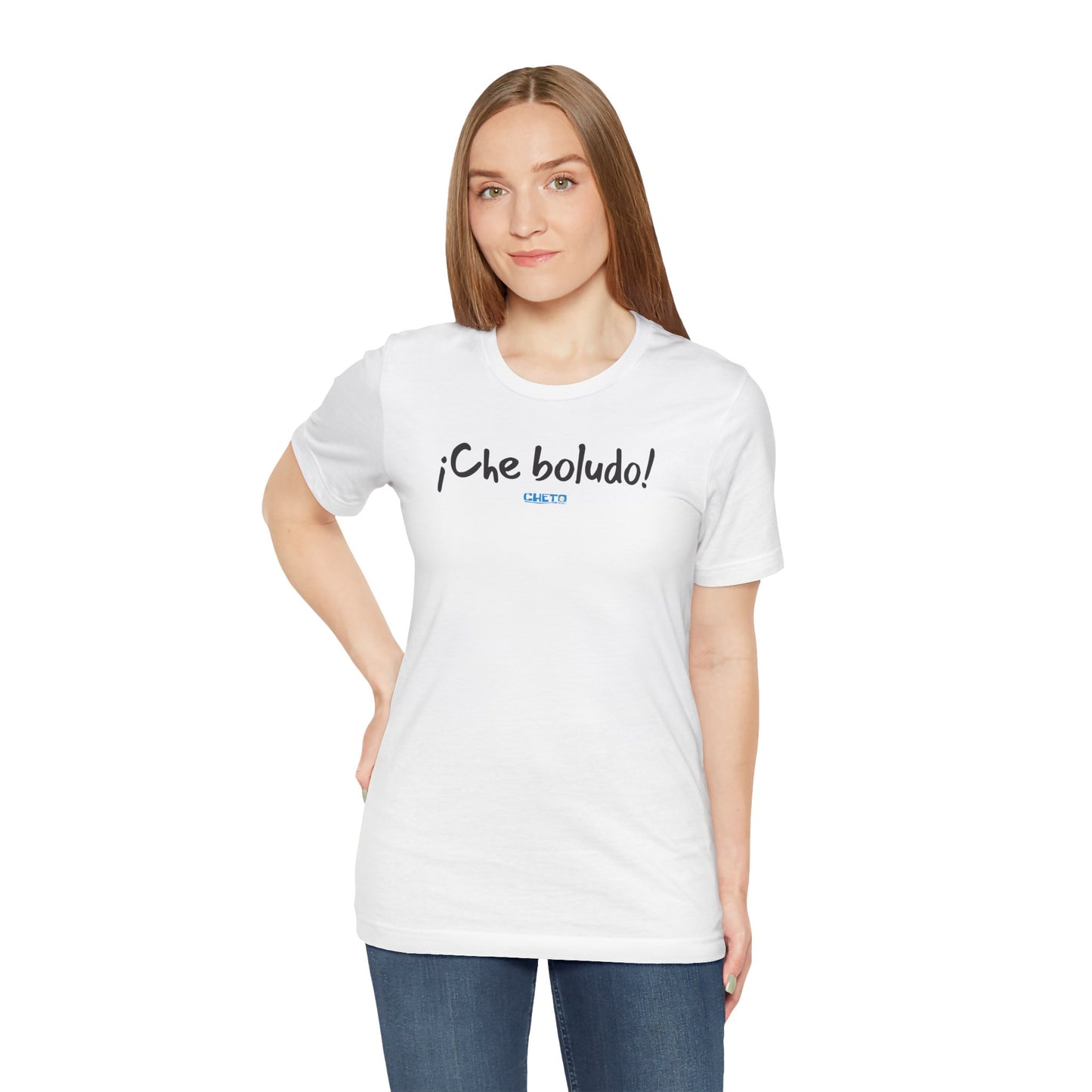 * ¡Che boludo! (con código QR en espalda/with QR code on back) - Unisex Jersey Tee