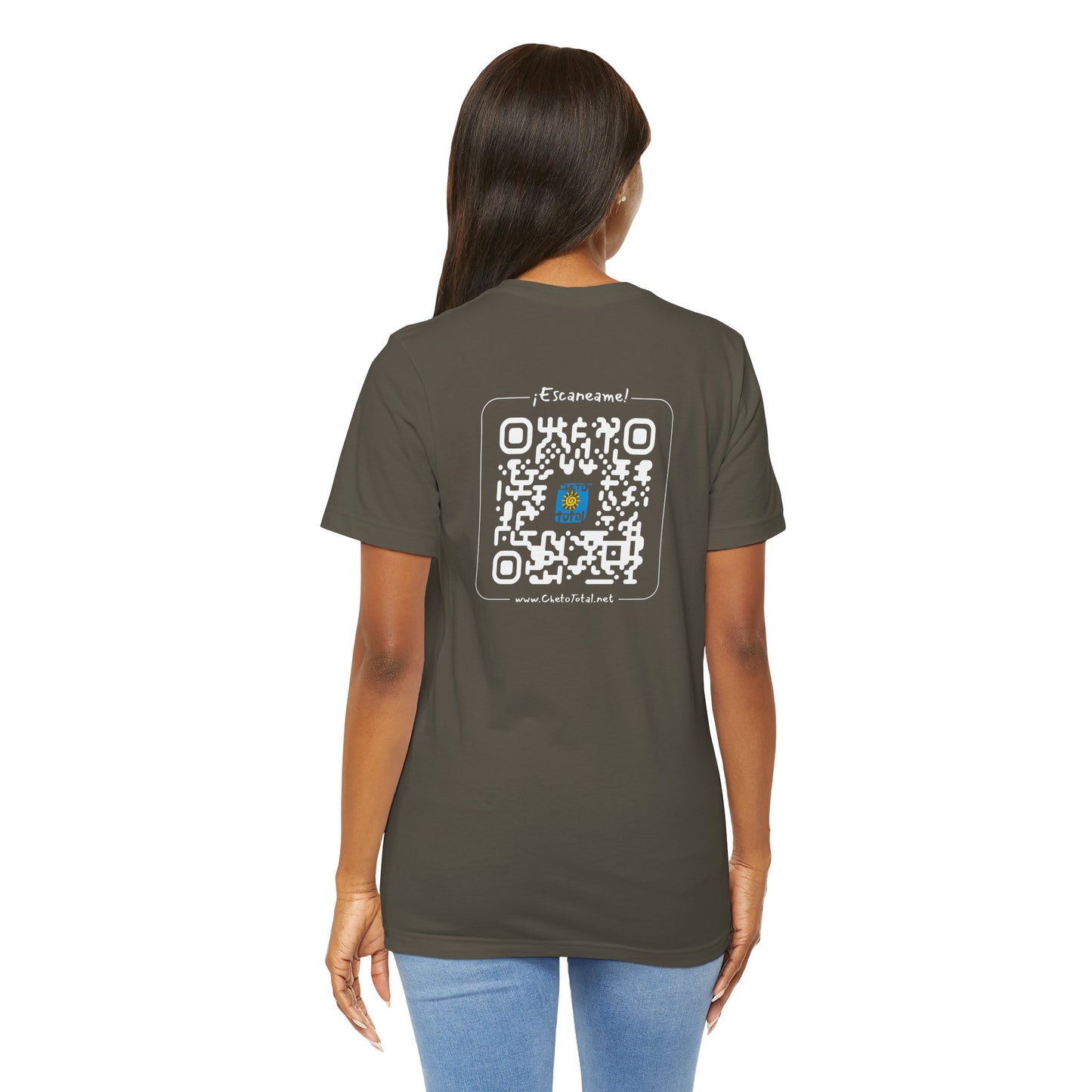 * Huella digital (Argentina) con Codigo QR en espalda-Fingerprint (Argentina) Back QR Code / Unisex Jersey Tee