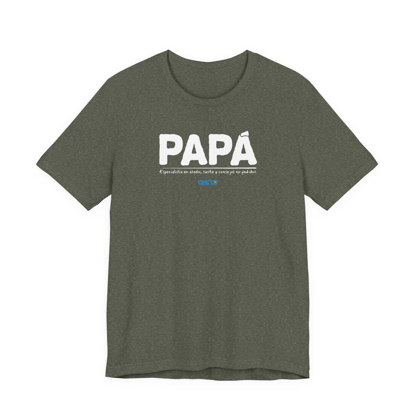 Papá: Especialista en asado, siesta y consejos no pedidos - Unisex Jersey Tee