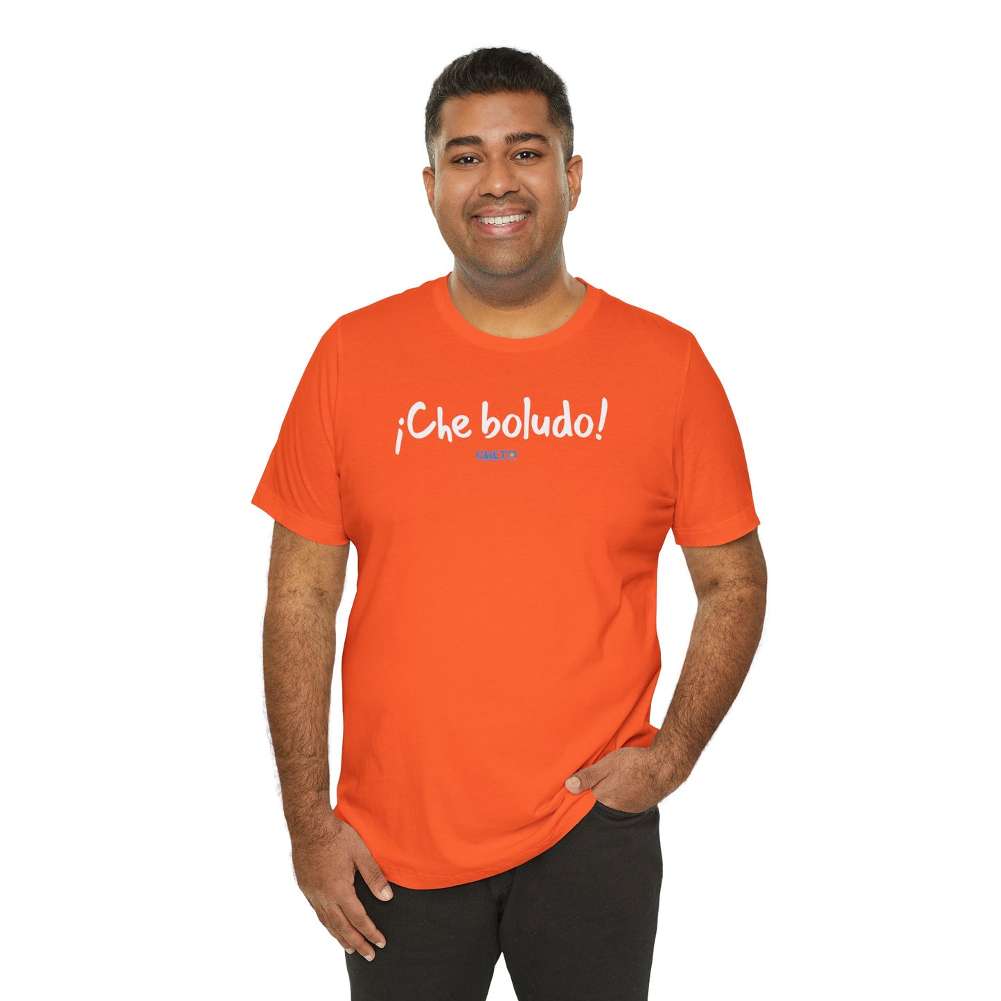 * ¡Che boludo! (con código QR en espalda/with QR code on back) - Unisex Jersey Tee