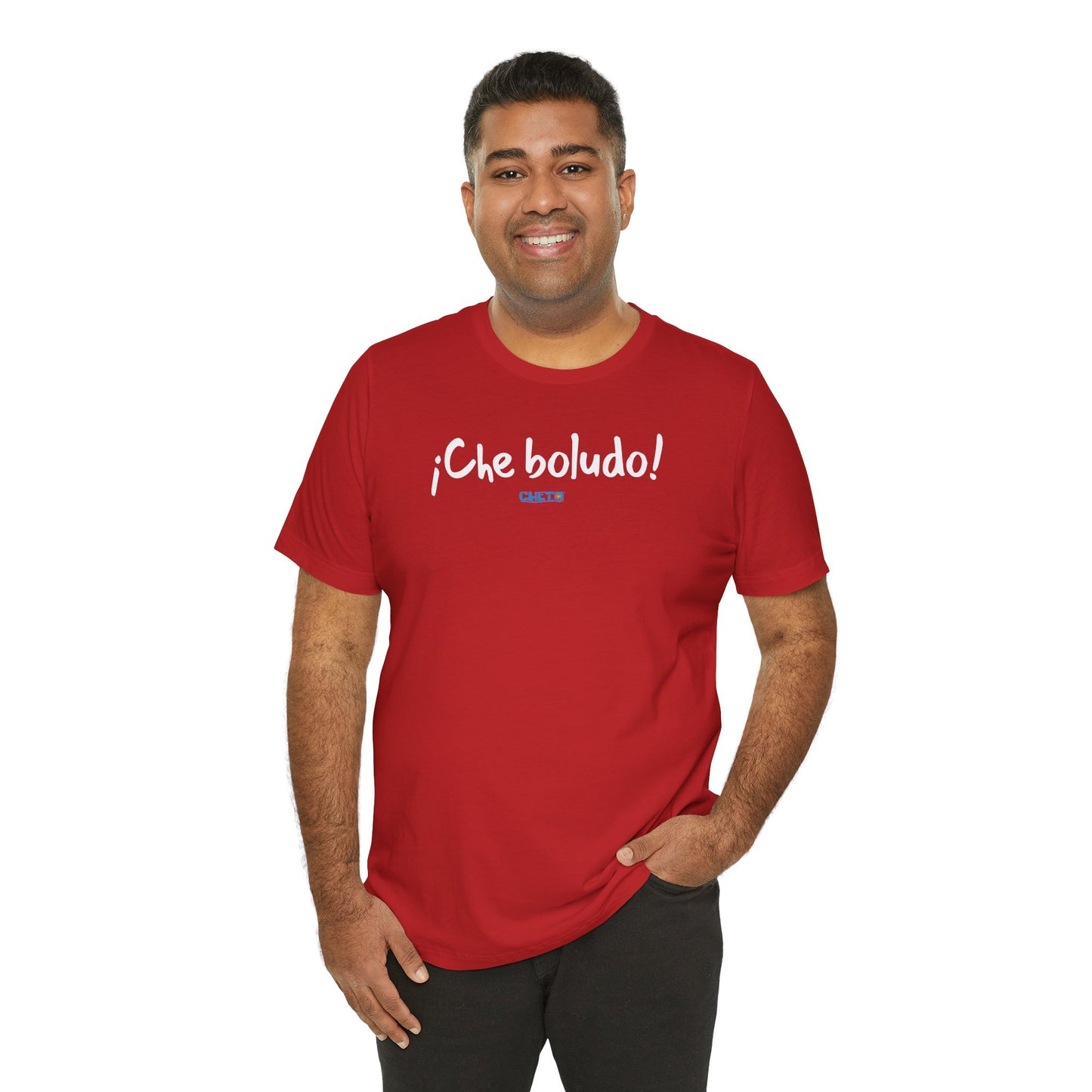* ¡Che boludo! (con código QR en espalda/with QR code on back) - Unisex Jersey Tee