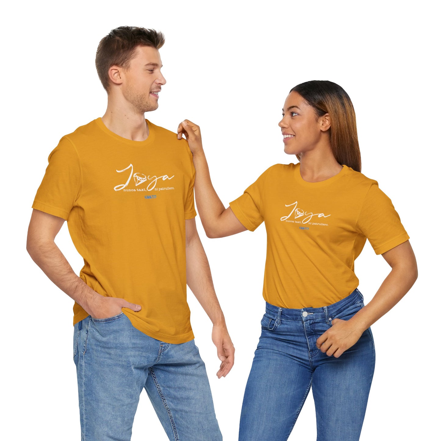Joya, nunca taxi, ni patrullero Unisex Jersey Tee