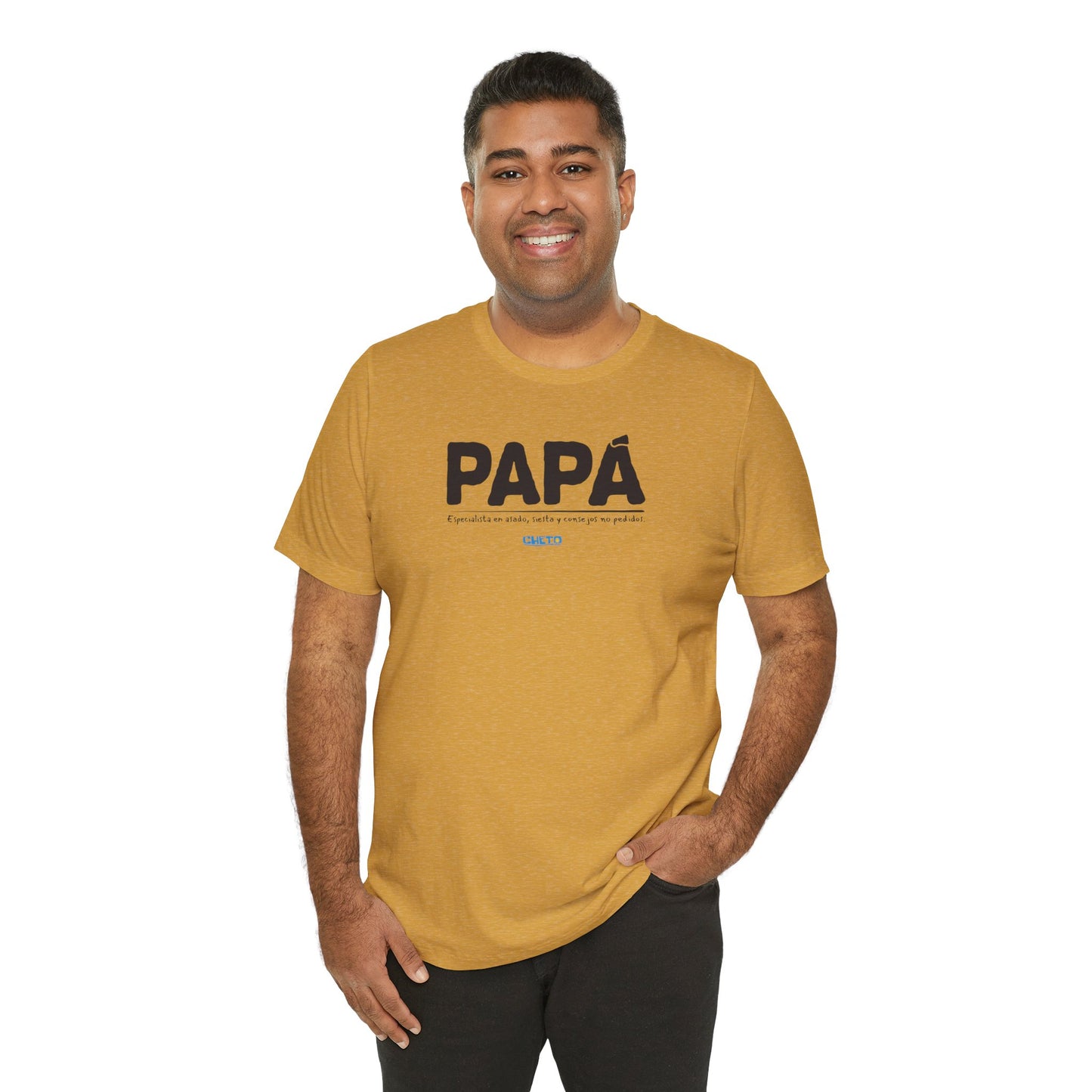 Papá: Especialista en asado, siesta y consejos no pedidos - Unisex Jersey Tee