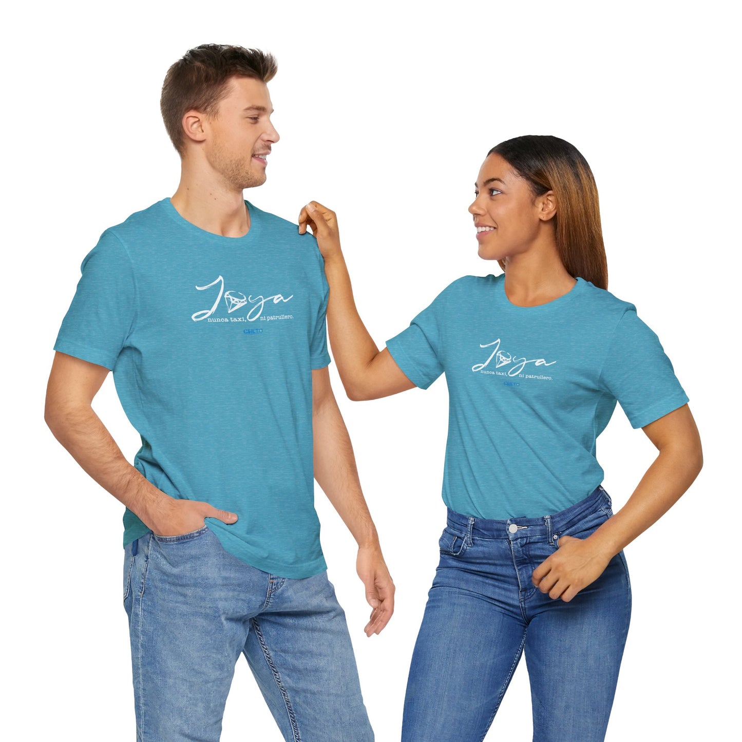 Joya, nunca taxi, ni patrullero Unisex Jersey Tee
