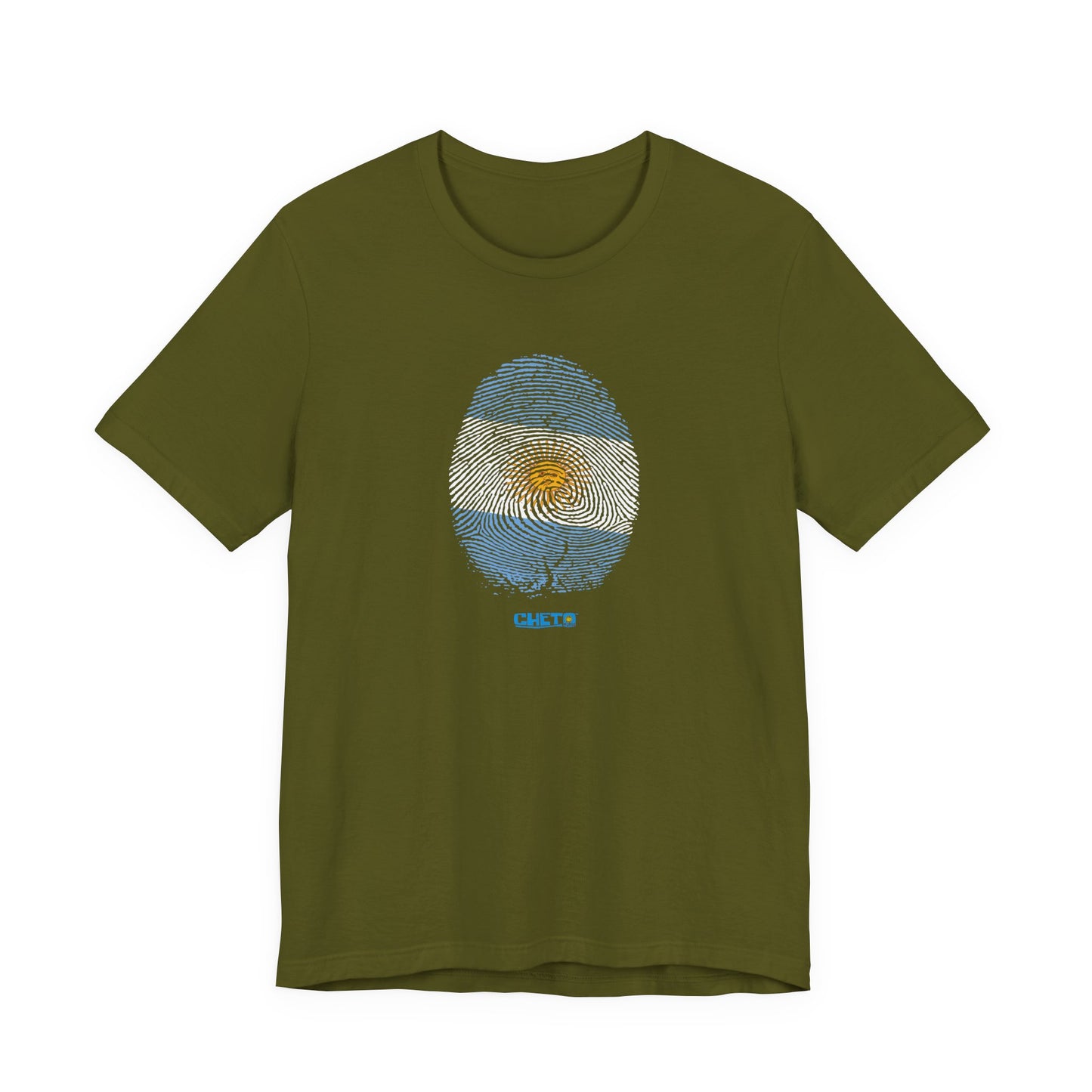 * Huella digital (Argentina) con Codigo QR en espalda-Fingerprint (Argentina) Back QR Code / Unisex Jersey Tee
