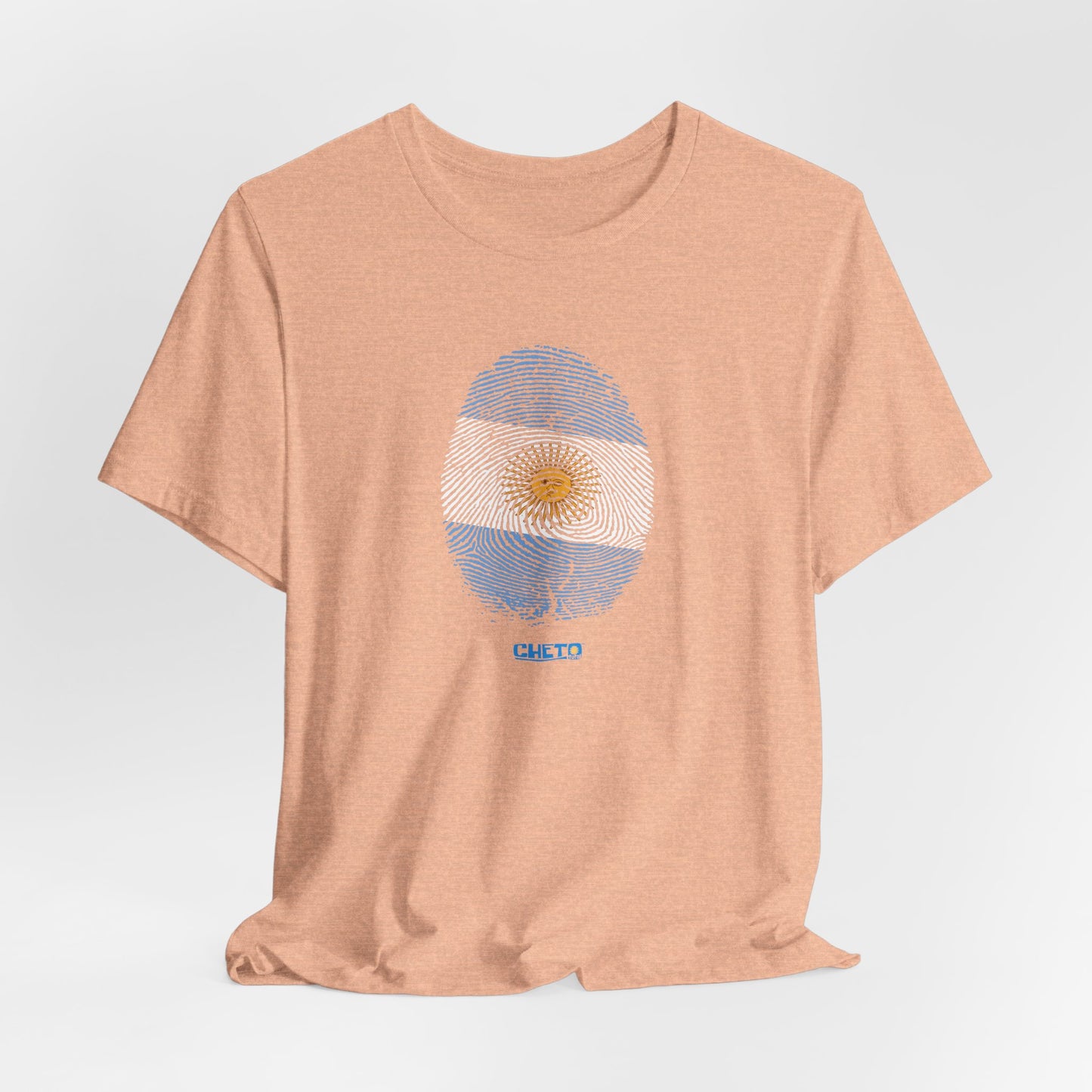 * Huella digital (Argentina) con Codigo QR en espalda-Fingerprint (Argentina) Back QR Code / Unisex Jersey Tee