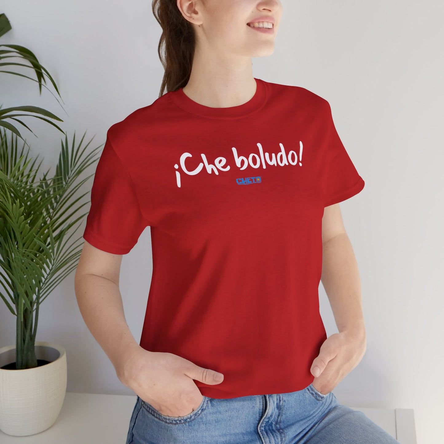 * ¡Che boludo! (con código QR en espalda/with QR code on back) - Unisex Jersey Tee