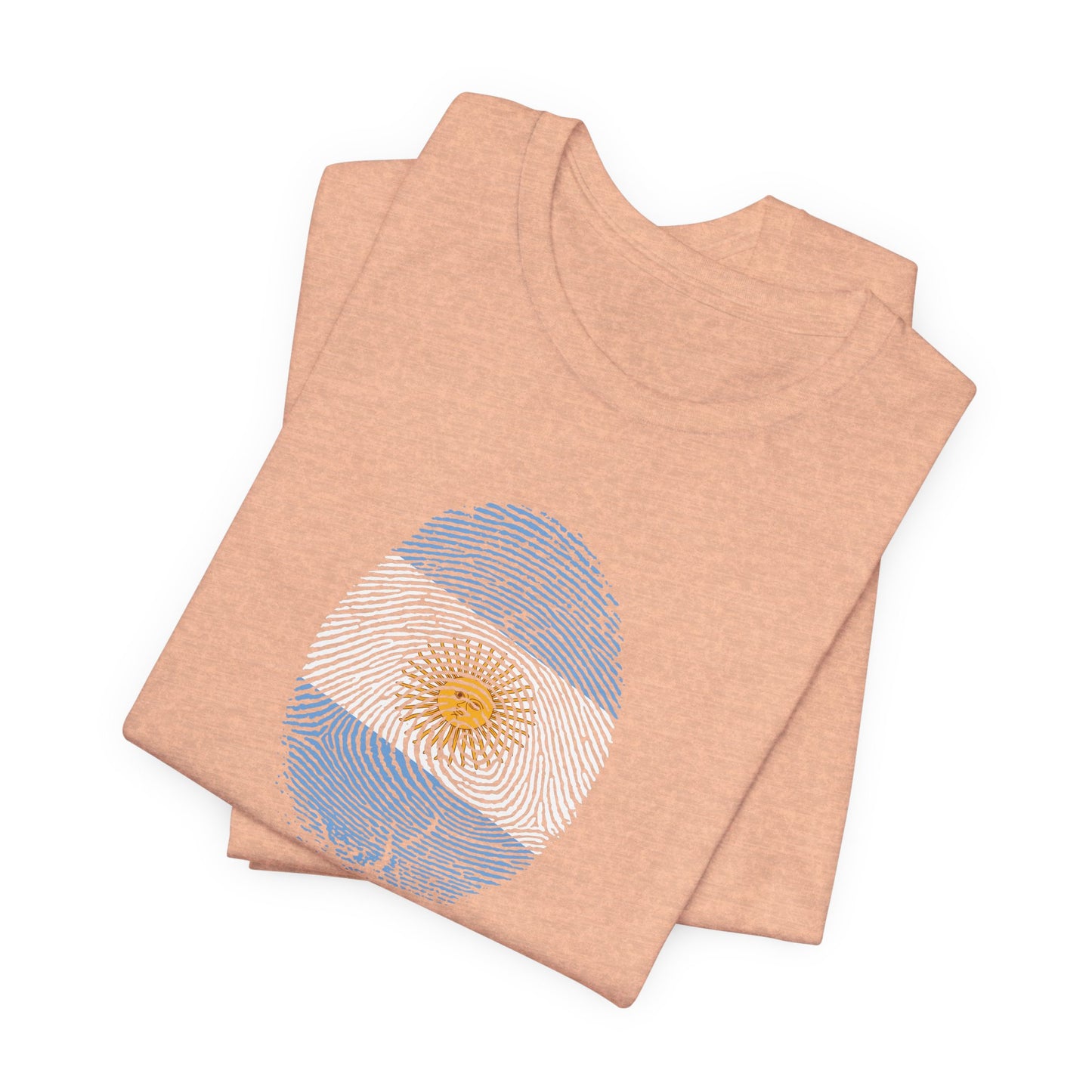 * Huella digital (Argentina) con Codigo QR en espalda-Fingerprint (Argentina) Back QR Code / Unisex Jersey Tee