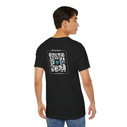 * Huella digital (Argentina) con Codigo QR en espalda-Fingerprint (Argentina) Back QR Code / Unisex Jersey Tee