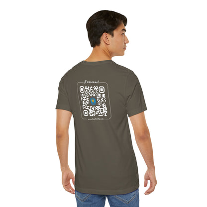 * Huella digital (Argentina) con Codigo QR en espalda-Fingerprint (Argentina) Back QR Code / Unisex Jersey Tee