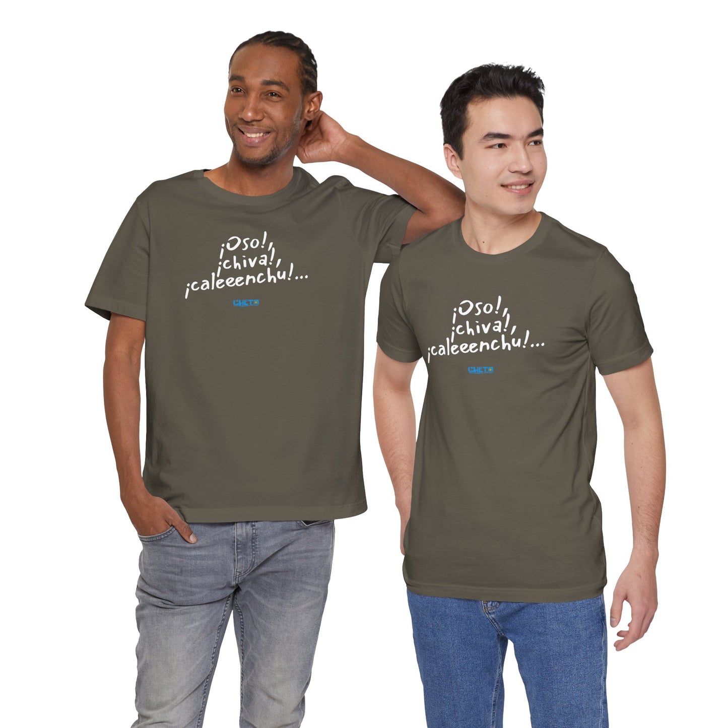 ¡Oso!, ¡chiva!, ¡caleeenchu! - Unisex Jersey Tee