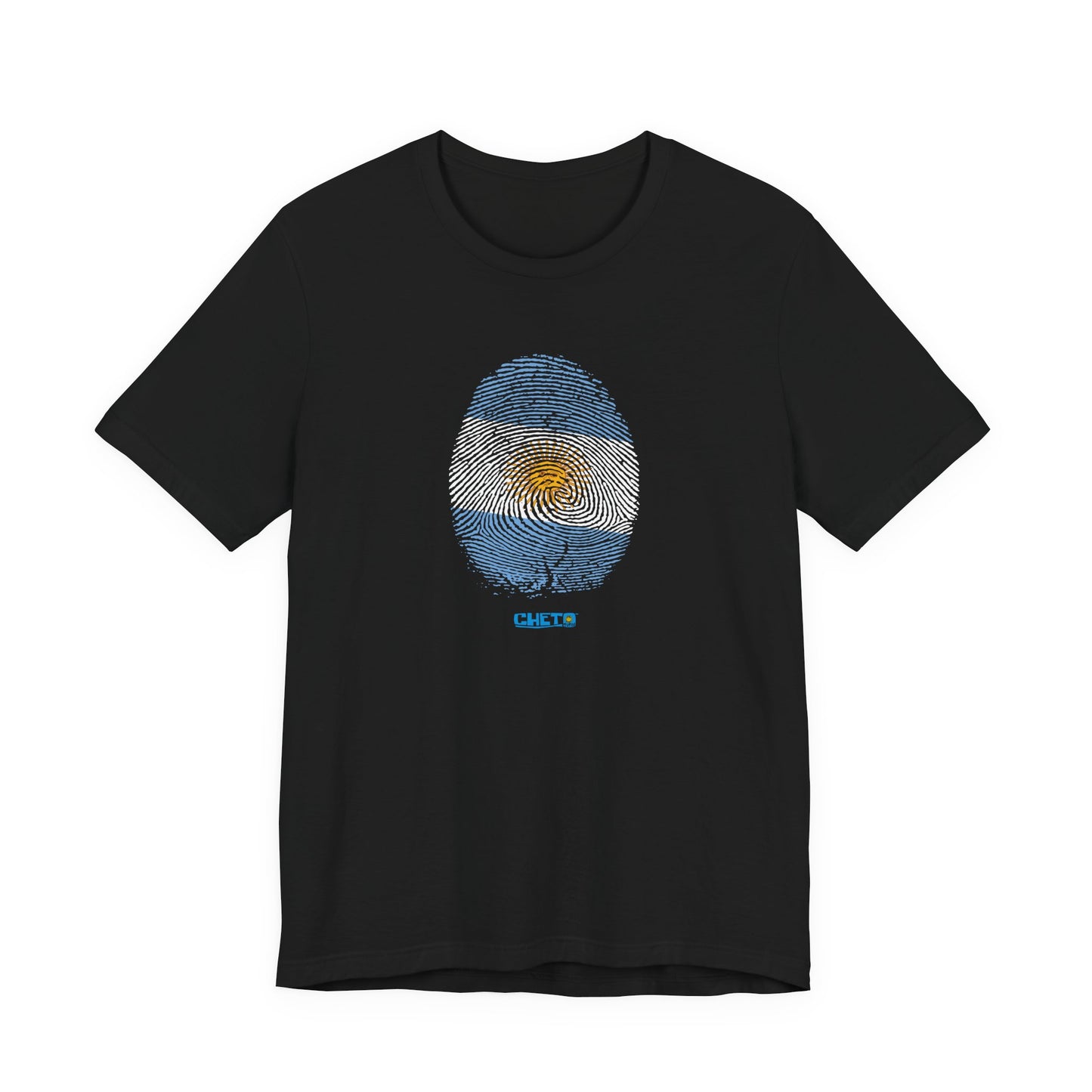 * Huella digital (Argentina) con Codigo QR en espalda-Fingerprint (Argentina) Back QR Code / Unisex Jersey Tee